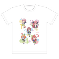 Quintessential Quintuplets T-shirt Full Colour Mini Character. M Size